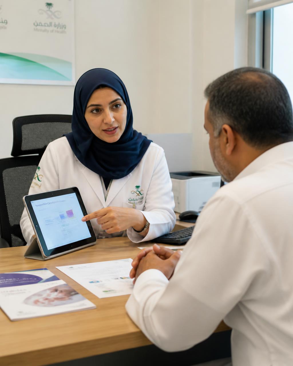 ممرضة ترعى مريضة مسنة أثناء جلسة علاجية