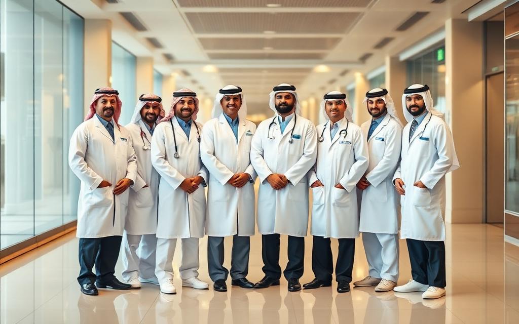 فريق طبي سعودي في مستشفى حديث